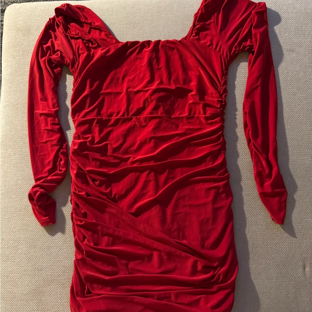 Red Ruched Dress